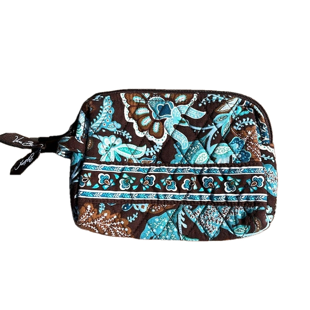 👜 EUC VERA BRADLEY QUILTED VINYL LINED SMALL COSMETIC BAG